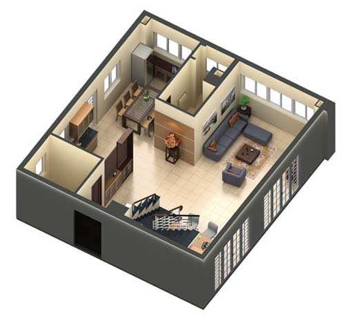 Các góc nhìn khác nhau thấy rõ không gian căn hộ